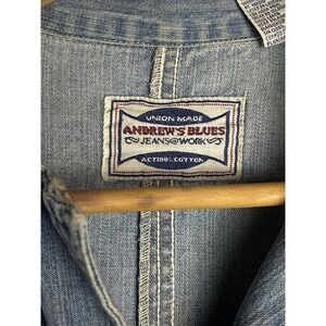 Womens Denim Jacket Light Wash Button Front Collared Casual‎ Y2K 90s Size Large